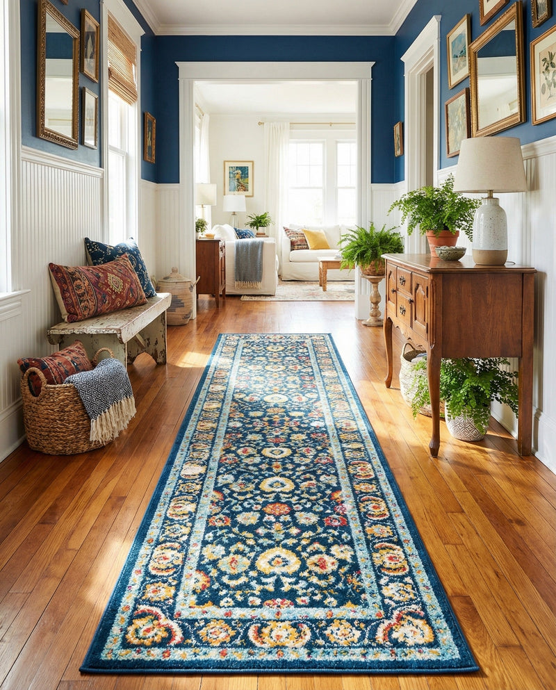 Adriana Terrace Collection Area Rug -  Positano (Navy Blue) Runner Navy Blue  lifestyle 64