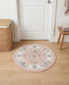 Adriana Terrace Collection Area Rug -  Positano (Rose) Round Rose  lifestyle 64