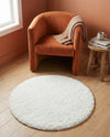Alpine Plush Collection Area Rug -  Cortina (White) Round White  lifestyle 68