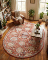 Seville Stripes Collection Area Rug -  Cordoba (Brick Red) Oval Brick Red  lifestyle 34