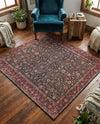 Bazaar Chic Collection Area Rug -  Tangier Square Navy Blue  lifestyle 45
