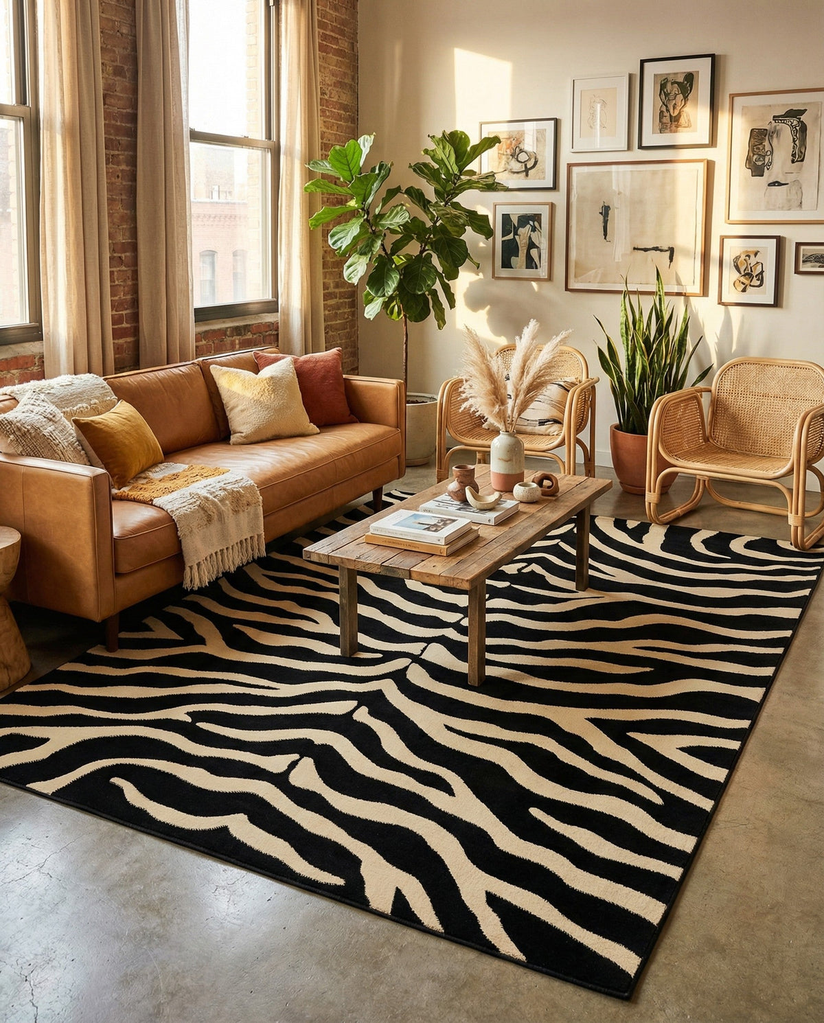 Savannah Sojourn Collection Area Rug -  Kilimanjaro Rectangle Black  lifestyle 11