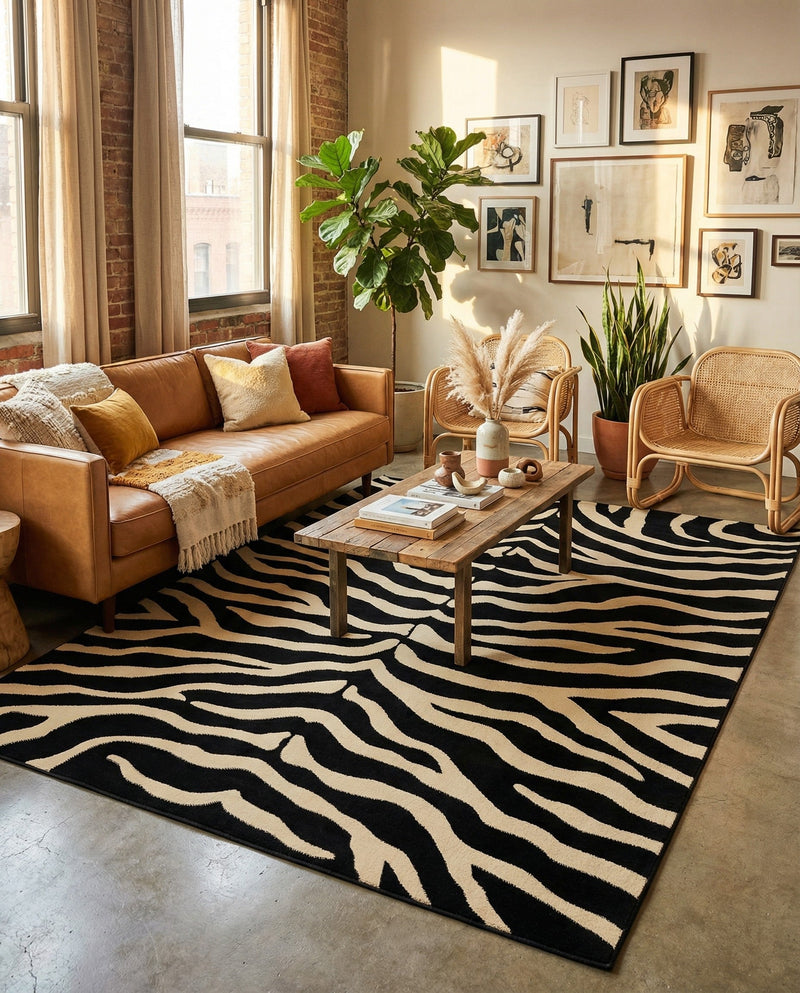 Savannah Sojourn Collection Area Rug -  Kilimanjaro Rectangle Black  lifestyle 11