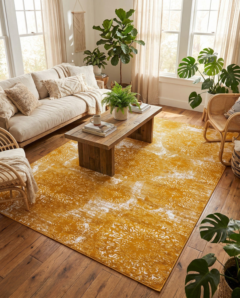 Riviera Elegance Collection Area Rug -  Monaco (Yellow) Rectangle Yellow  lifestyle 26