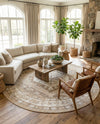 Patio Heritage Collection Area Rug -  Augusta (Natural) Round Natural  lifestyle 78