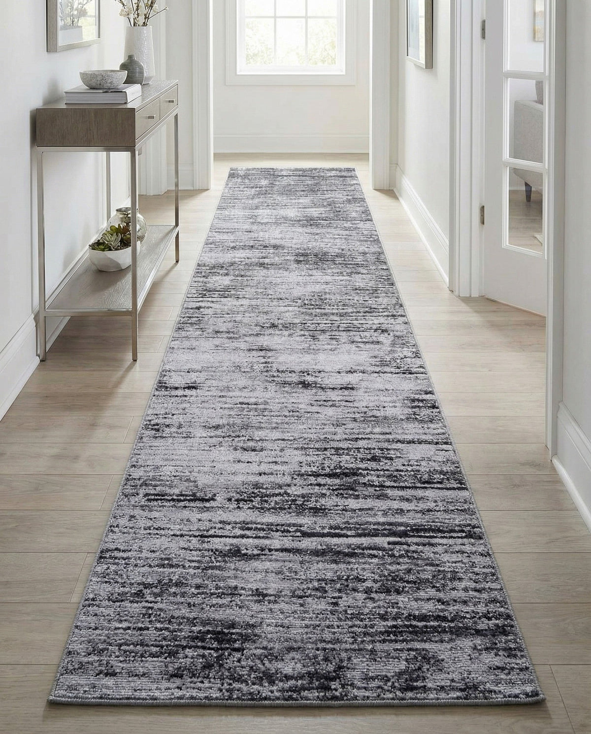 Sahara Essence Collection Area Rug - Oasis (Gray) Runner Gray  lifestyle 46