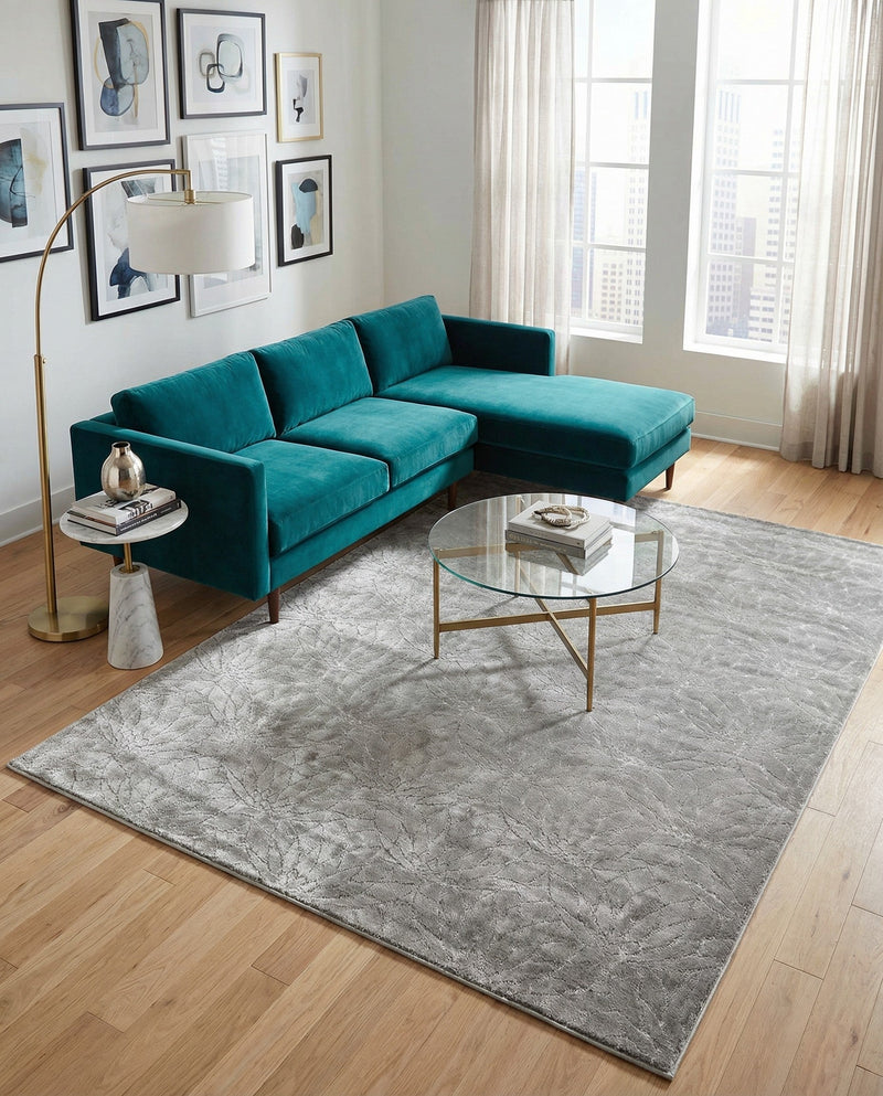 Hollywood Luxe Collection Area Rug -  Rodeo Rectangle Gray Silver  lifestyle 49