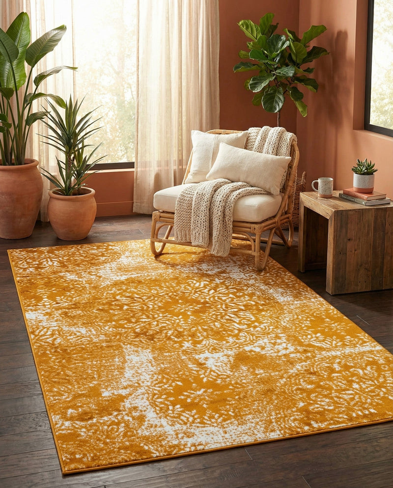 Riviera Elegance Collection Area Rug -  Monaco (Yellow) Rectangle Yellow  lifestyle 12