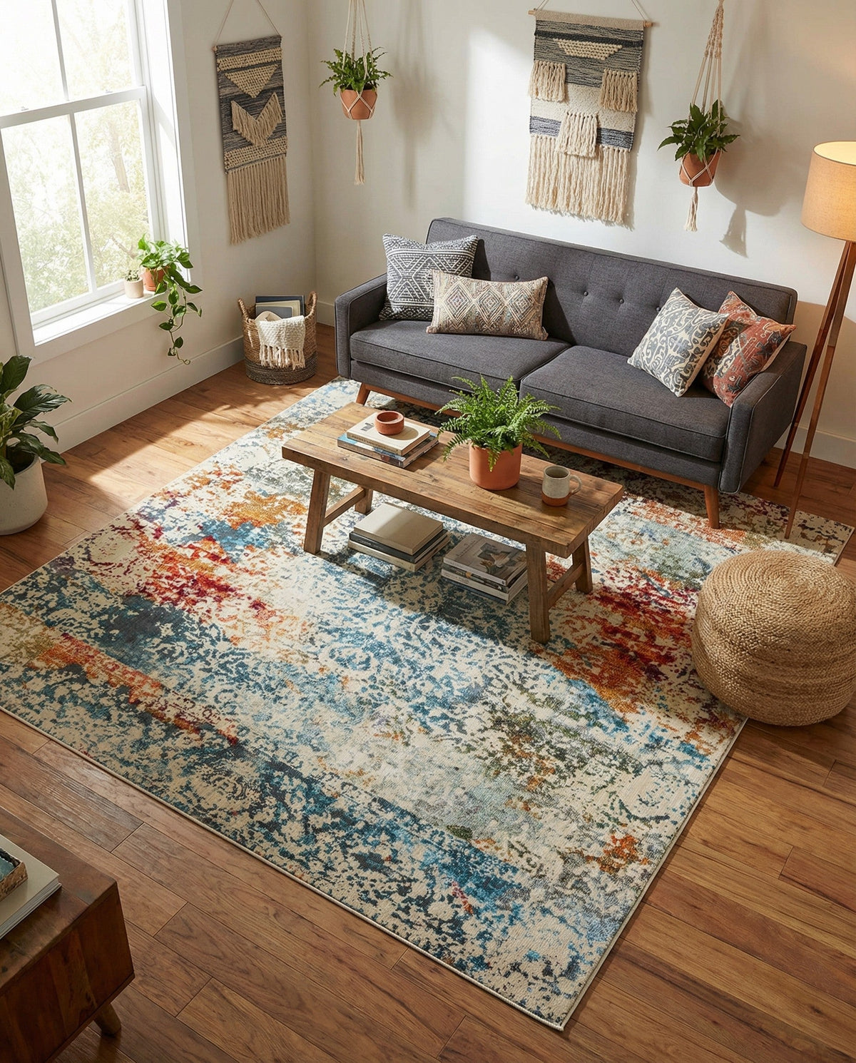 Caribbean Breeze Collection Area Rug -  Isla Square Cream  lifestyle 131