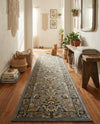 Isfahan Elegance Collection Area Rug - Naghsh-e Jahan (Gray) Runner Gray  lifestyle 54