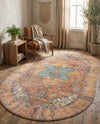 Heritage Elegance Collection Area Rug -  Windsor (Rust Red) Oval Rust Red  lifestyle 76