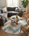 Dresden Elegance Collection Area Rug -  Bautzen Round Blue  lifestyle 41