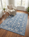 Charleston Elegance Collection Area Rug -  Seaport (Blue) Rectangle Blue  lifestyle 14