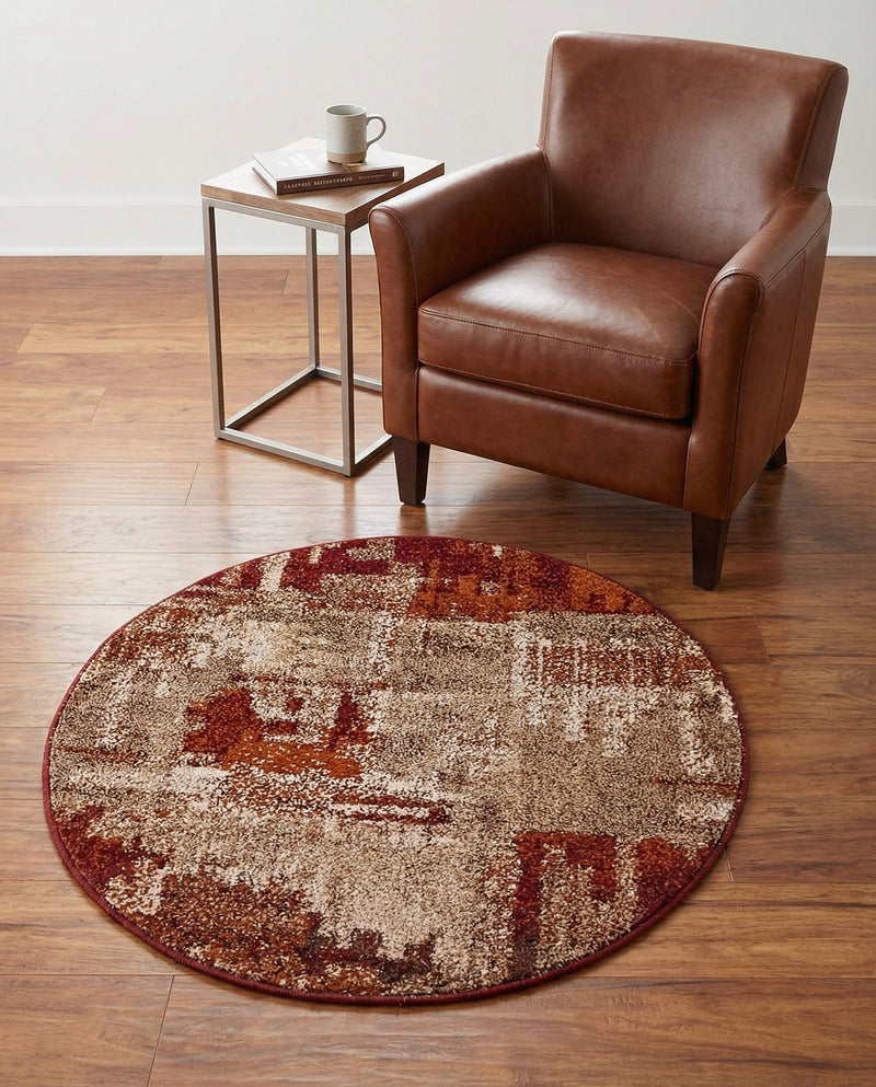 Autumn Meadow Collection Area Rug -  Goldentwine Round Multi  lifestyle 34