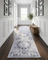 Baroque Era Collection Area Rug - Versailles (Light Gray) Runner Light Gray  lifestyle 28