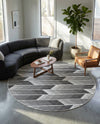Urban Terrace Collection Area Rug -  Bronx Round Black and White  lifestyle 79