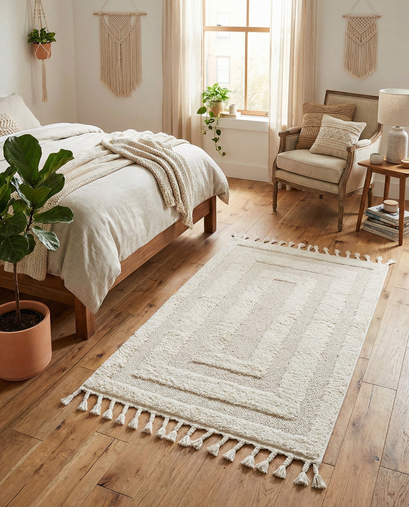 Sahara Chic Collection Area Rug -  Casablanca Rectangle Ivory  lifestyle 70