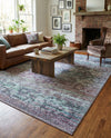 Baroque Era Collection Area Rug - Versailles (Blue Green) Rectangle Blue Green  lifestyle 10