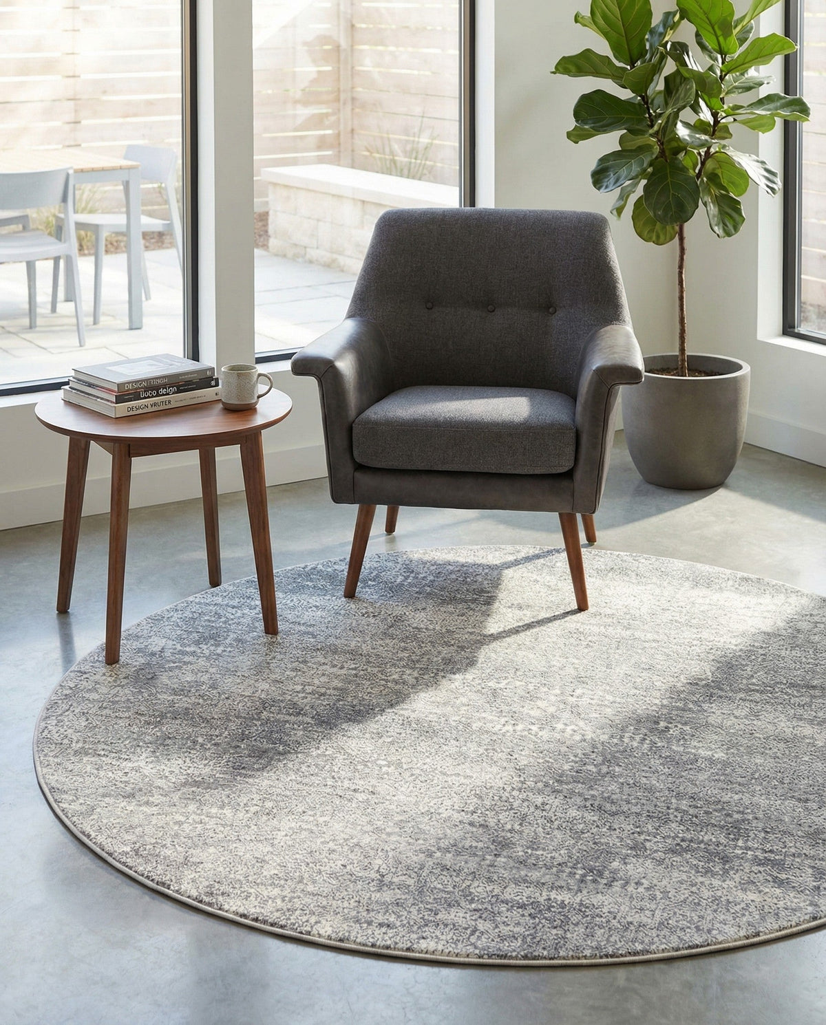 Bloomsbury Elegance Collection Area Rug -  Pimlico Round Gray  lifestyle 112