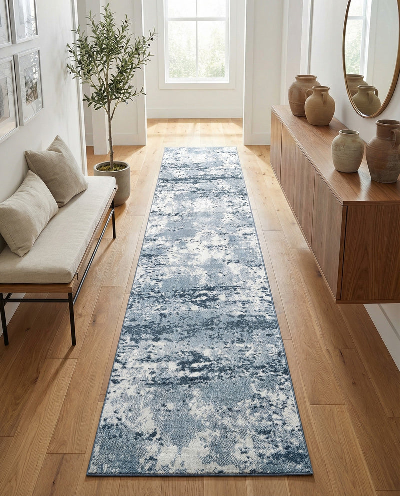 Luminara Sands Collection Area Rug - Elysium (Vintage Blue) Runner Vintage Blue  lifestyle 79