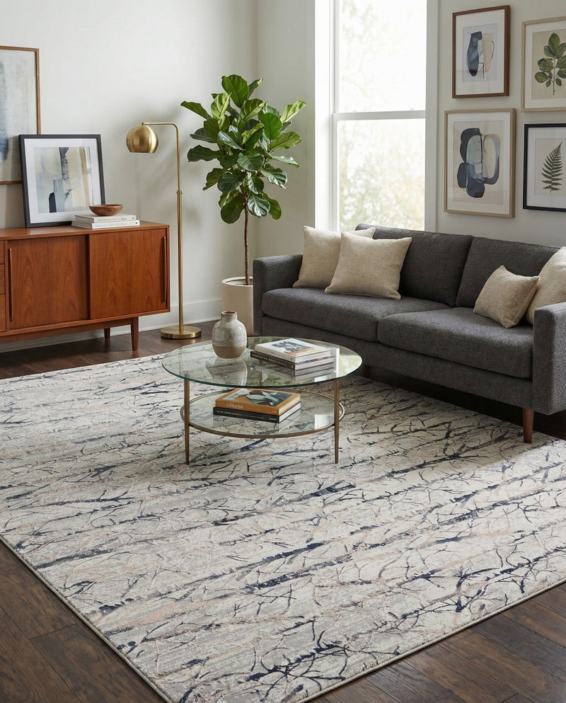Bloomsbury Elegance Collection Area Rug -  Soho Rectangle Gray  lifestyle 55