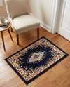 Tabriz Tapestry Collection Area Rug - Azerbaijan (Navy Blue) Rectangle Navy Blue  lifestyle 15