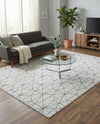 Garden Maze Retreat Collection Area Rug -  Arborlane Rectangle White  lifestyle 24