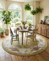 Arcadia Rugs Collection Area Rug - Eden (Green) Round Green  lifestyle 67