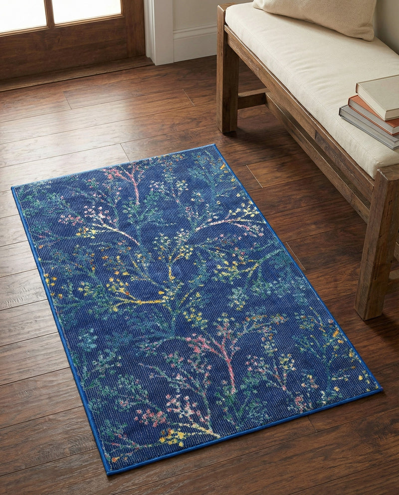 Meadow Breeze Collection Area Rug -  Sunbeam Rectangle Blue  lifestyle 50