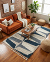 Cozy Cove Shag Collection Area Rug -  Tidewater Rectangle Blue  lifestyle 26