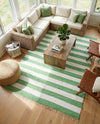 Tassel Trail Collection Area Rug - Pathway (Green and Ivory) Rectangle Green and Ivory  lifestyle 4