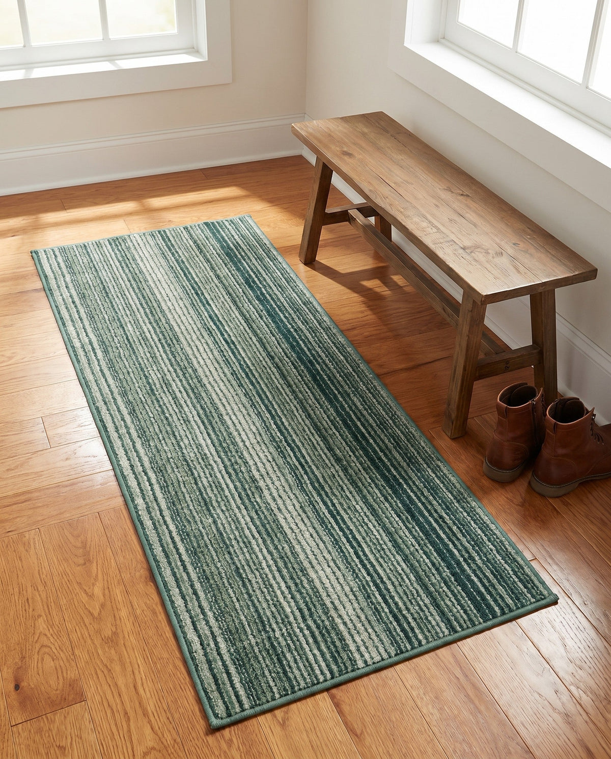 Jewel Oasis Collection Area Rug - Sapphire (Green) Runner Green  lifestyle 139