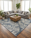 Seaside Blooms Collection Area Rug - Verdure (Blue) Square Blue  lifestyle 63