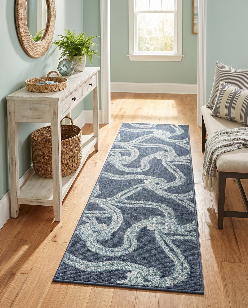 Seaside Haven Rugs Collection Area Rug -  Boardwalk Runner Navy Blue  lifestyle 46