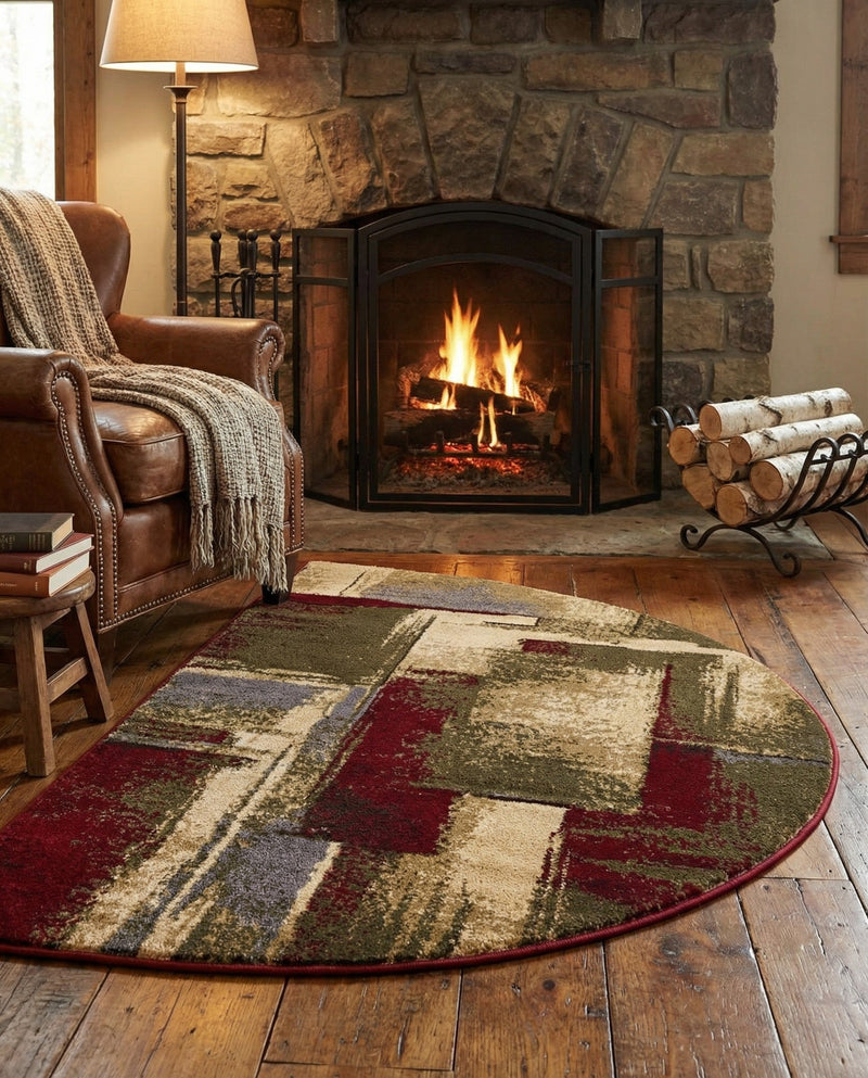 Bistro Lounge Collection Area Rug -  Doppio Hearth Multi  lifestyle 43
