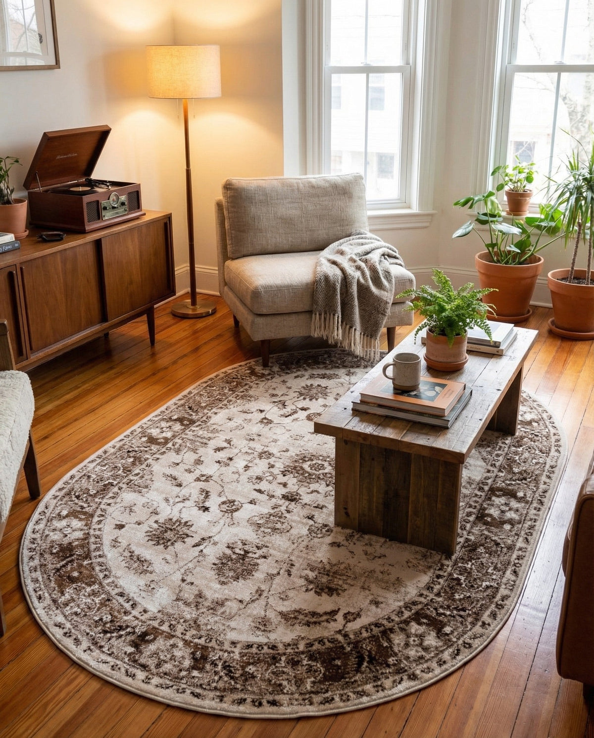 Andes Summit Collection Area Rug -  Aconcagua Oval Cream  lifestyle 117