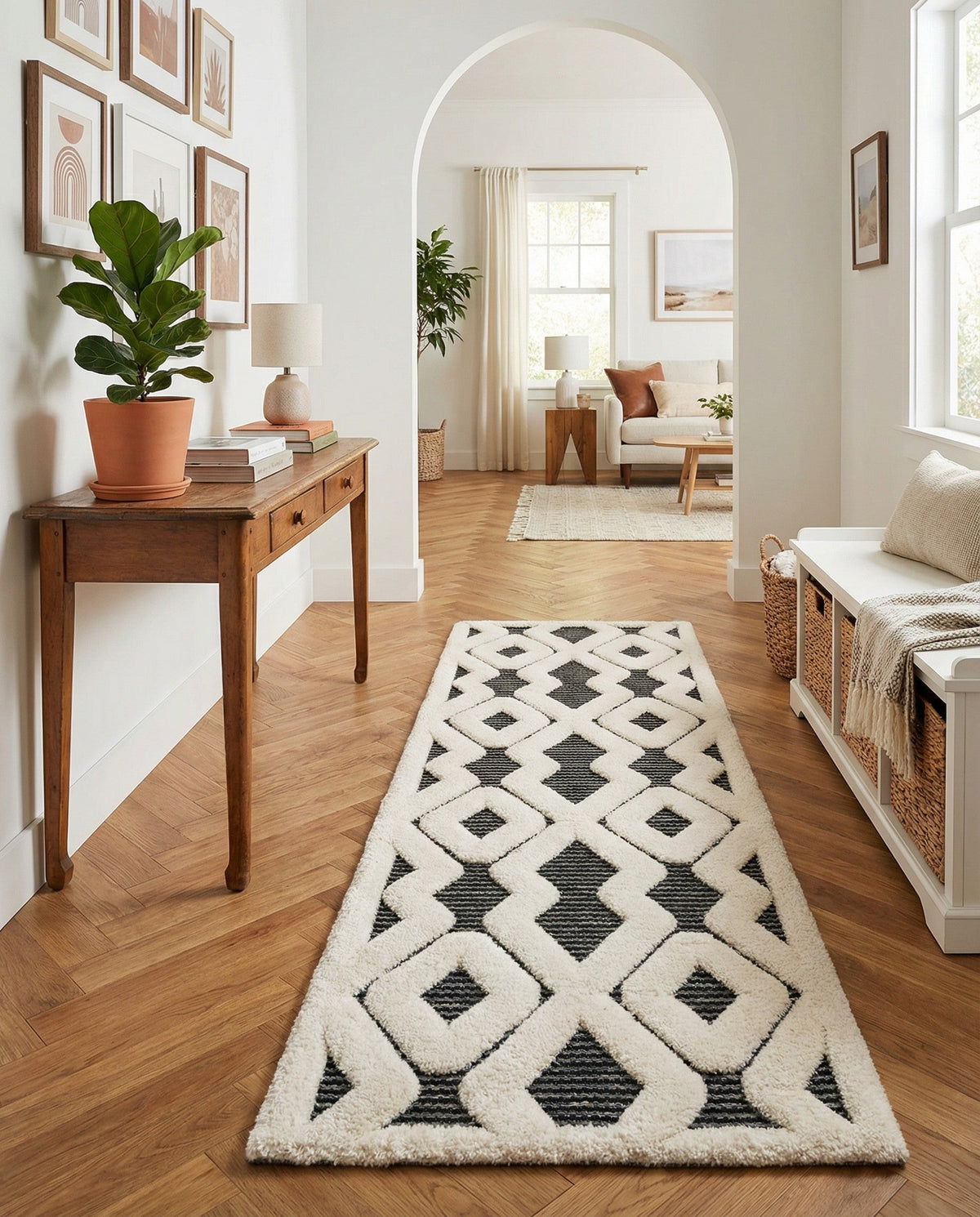 Monochrome Collection Area Rug -  Glacier Runner Gray  lifestyle 90