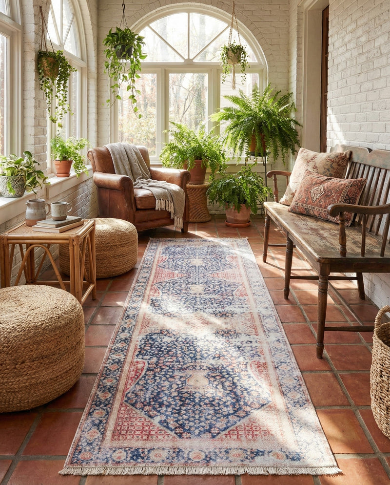 Bazaar Chic Collection Area Rug -  Rabat Runner Navy Blue  lifestyle 55
