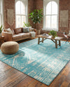 Brighton Stripes Collection Area Rug - Sussex (Light Blue) Rectangle Light Blue  lifestyle 5