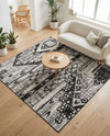 Cascade Range Collection Area Rug - Hood (Black and White) Square Black and White  lifestyle 64