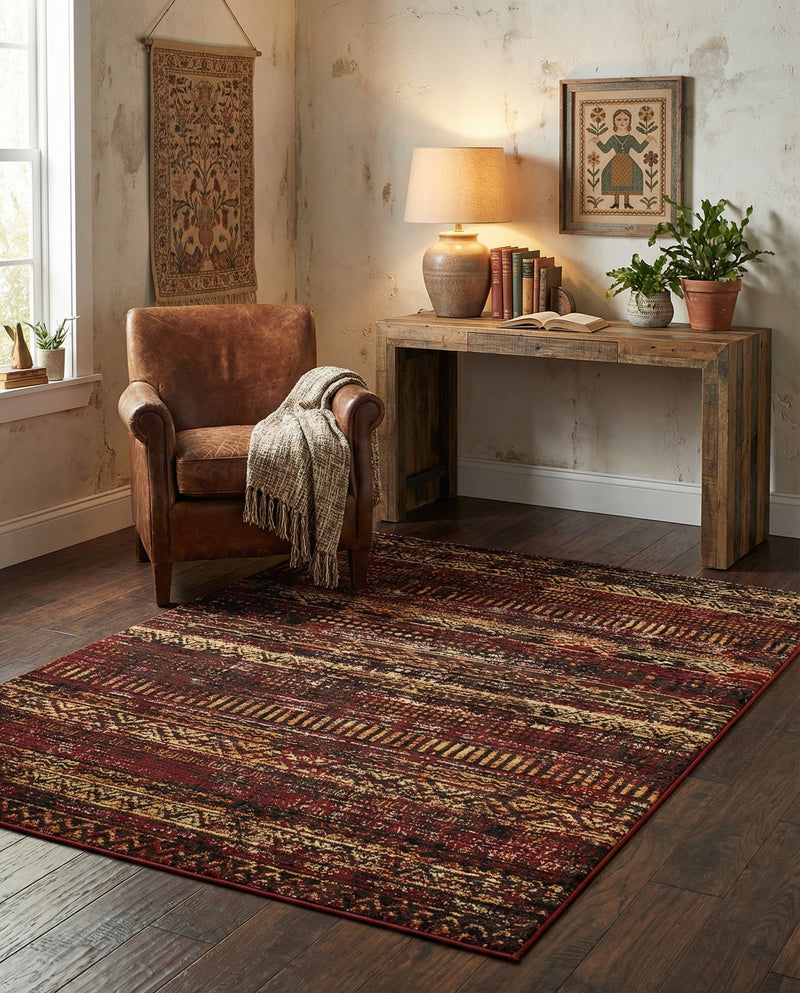 Neptune Elegance Collection Area Rug -  Nereid Rectangle Burgundy  lifestyle 72