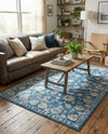 Charleston Elegance Collection Area Rug -  Seaport (Blue) Rectangle Blue  lifestyle 9