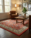 Isfahan Elegance Collection Area Rug - Naghsh-e Jahan (Terracotta) Square Terracotta  lifestyle 76