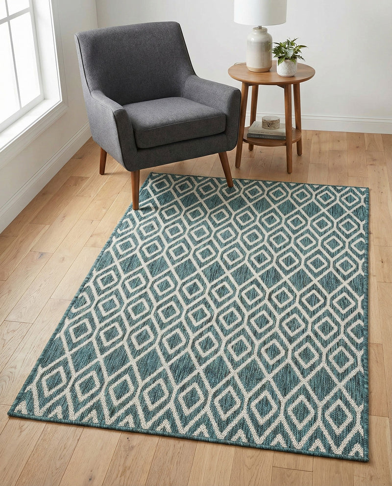 Urban Oasis Rugs Collection Area Rug -  Boulevard (Teal) Rectangle Teal  lifestyle 4