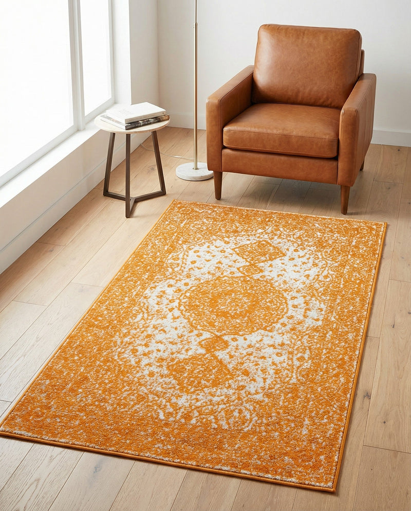 Dover Terrace Collection Area Rug - Marina (Orange) Rectangle Orange  lifestyle 21