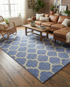 Lattice Gardens Collection Area Rug -  Bloomfield (Light Blue) Rectangle Light Blue  lifestyle 9