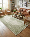 Dover Terrace Collection Area Rug - Marina (Green) Rectangle Green  lifestyle 13