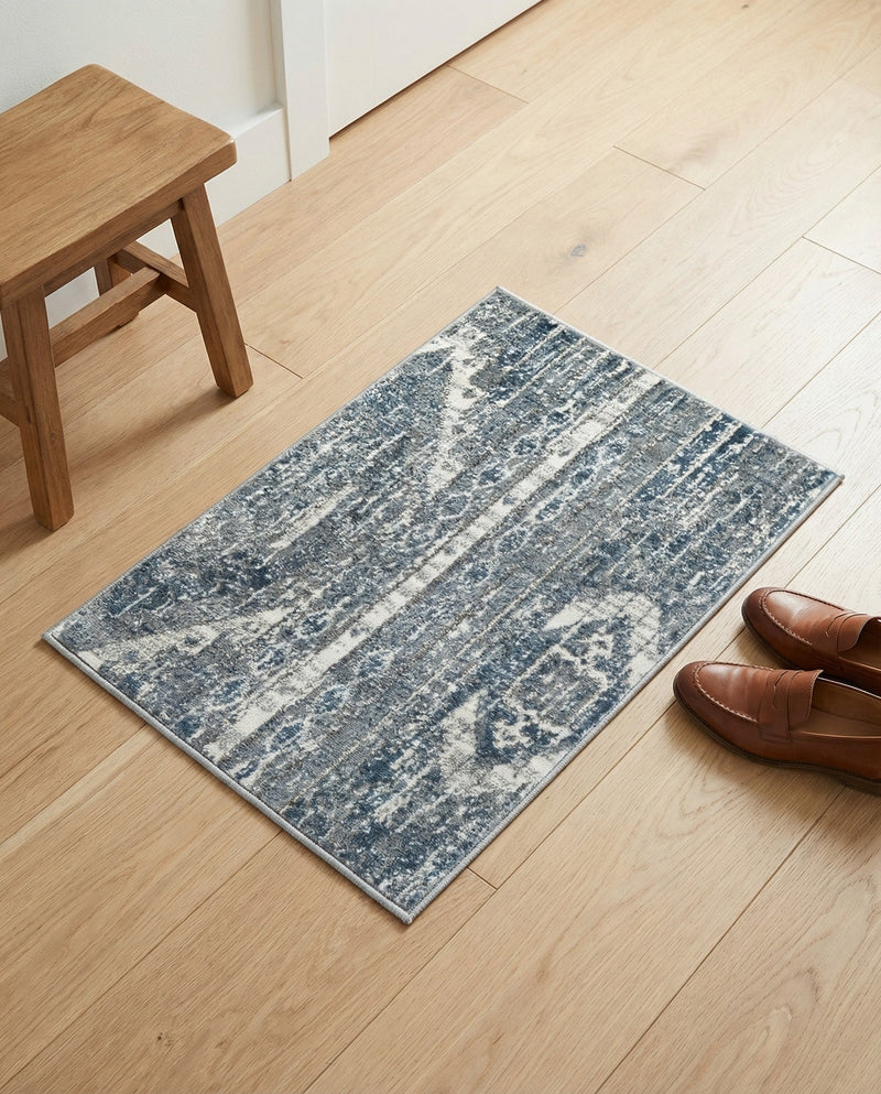 Cascade Range Collection Area Rug - Hood (Blue Gray) Rectangle Blue Gray  lifestyle 30