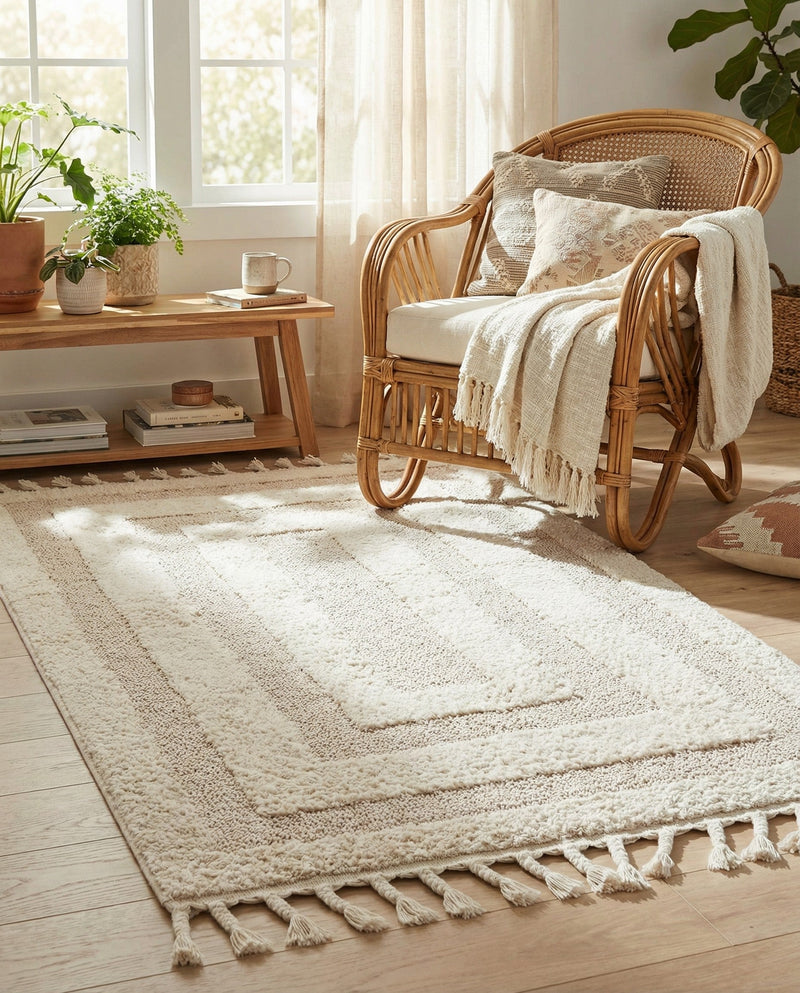 Sahara Chic Collection Area Rug -  Casablanca Rectangle Ivory  lifestyle 71