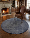 Berkshire Estate Collection Area Rug - Windsor (Blueberry) Round Blueberry  lifestyle 54